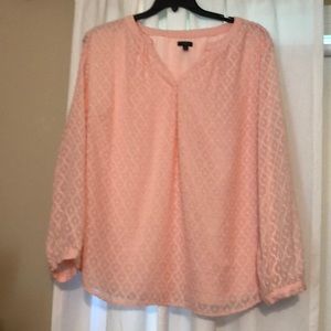 Talbots clip dot tunic peach